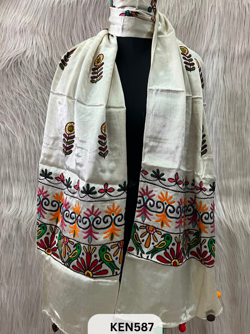 MUSHRU HAND AARI WORK STOLE
