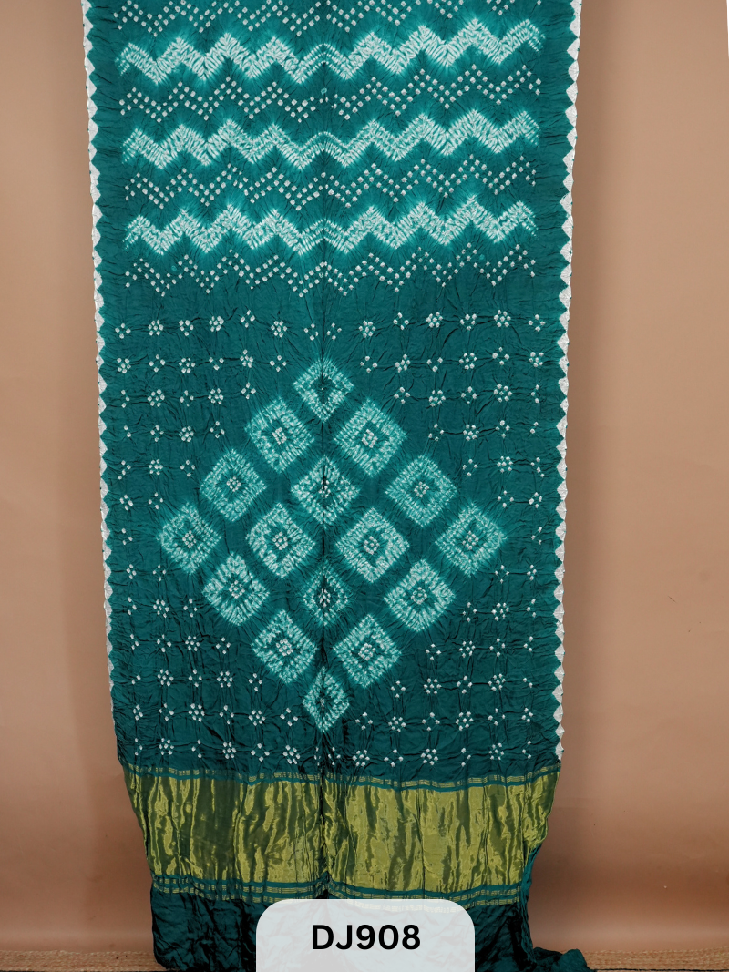 BANDHANI SHIBORI SAREE WITH LAGDI PATTA