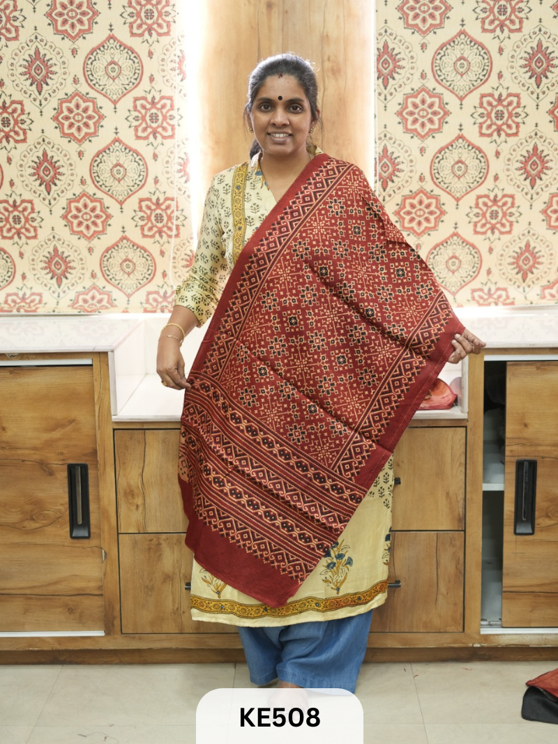 MASHRU HANDBLOCK PRINT STOLE