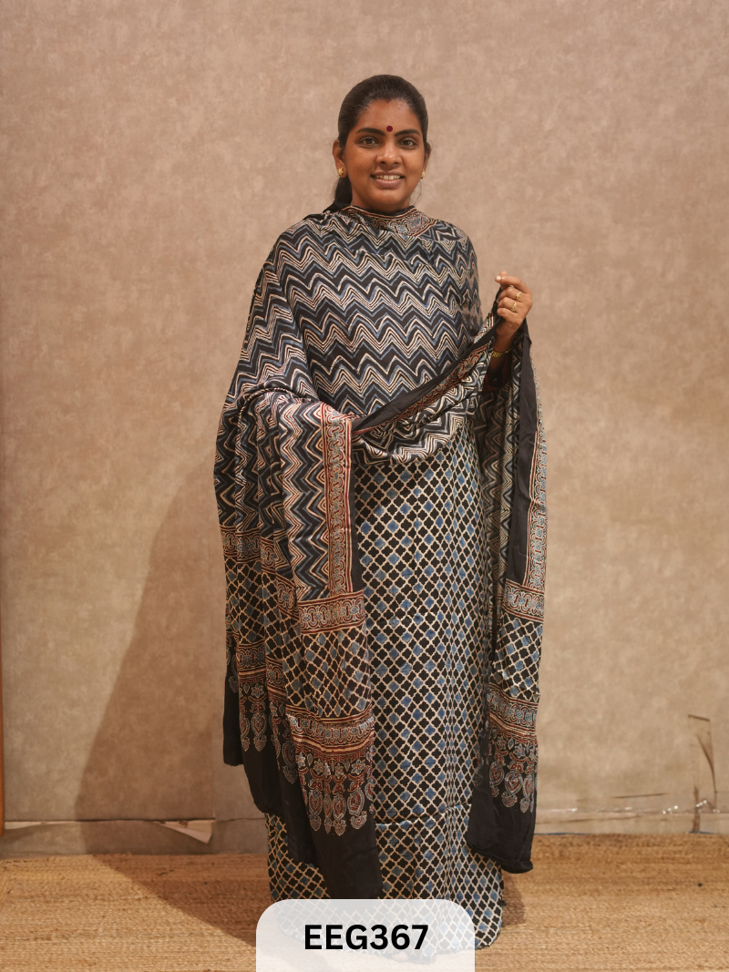 AJRAKH MODAL 2 PCS-UNSTITCHED