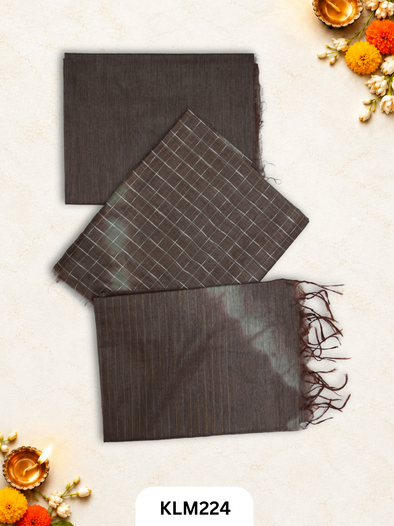 Semi Tussar Salwar Unstitched 3Pc Set