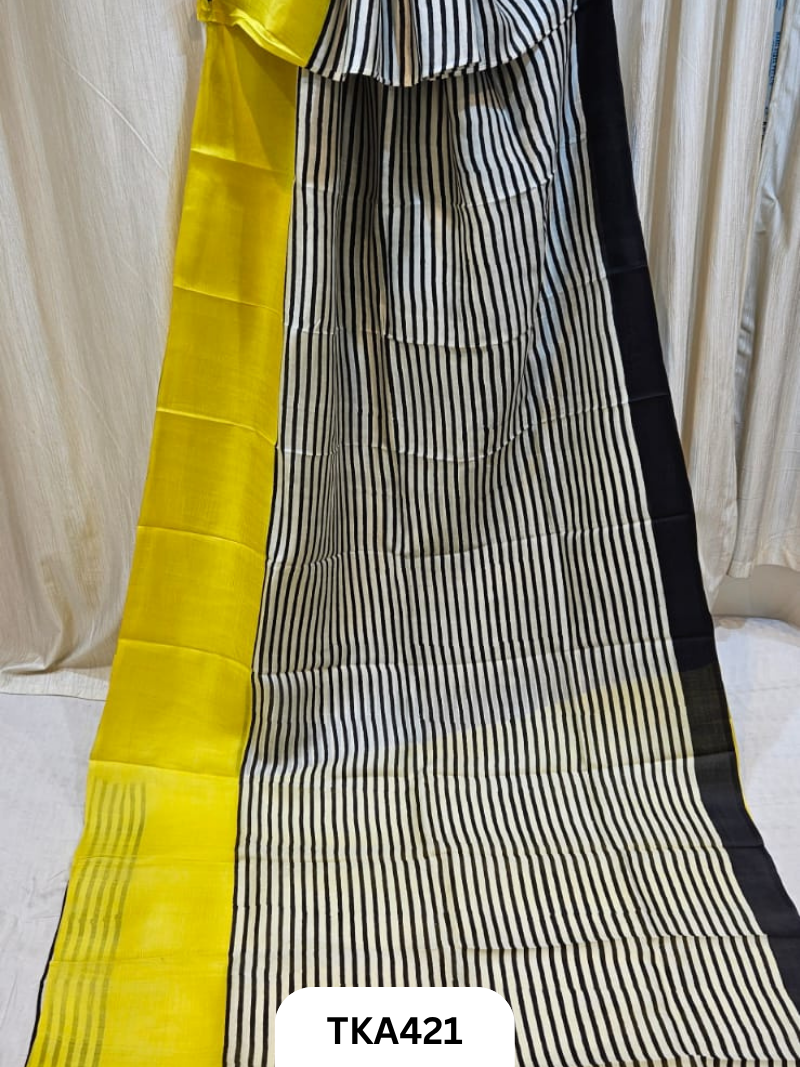 Murshidabad Silk Hand Painted Saree