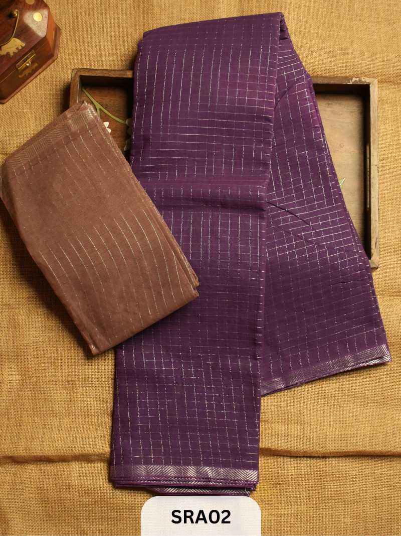 SUNGUDI COTTON SAREE WITH BLOUSE