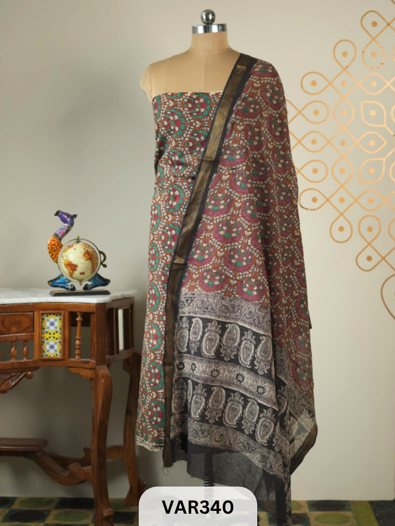 KALAMKARI COTTON-2 PCS-TOP & DUPPATA