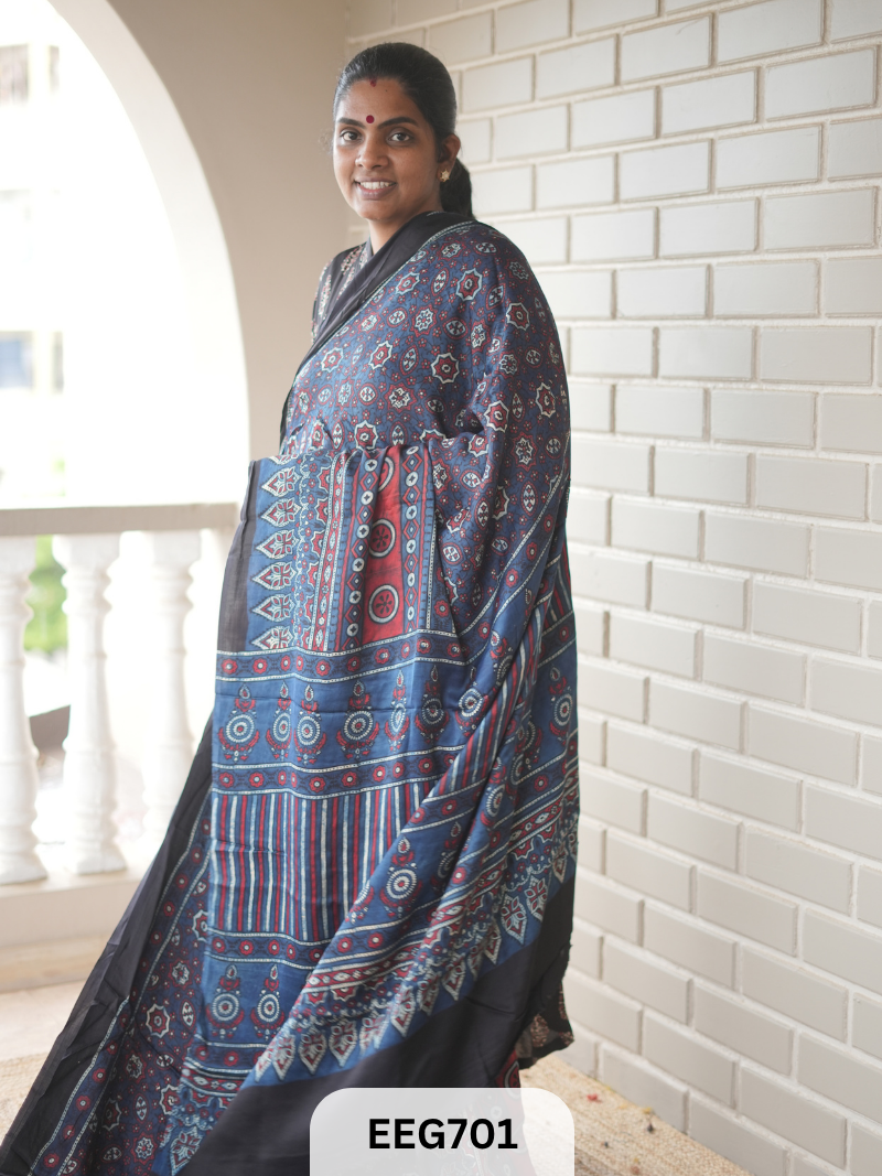 AJRAKH MODAL SAREE - JACKPOT