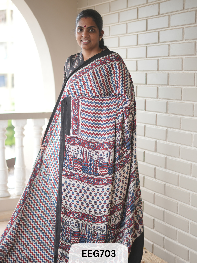 AJRAKH MODAL SAREE - JACKPOT