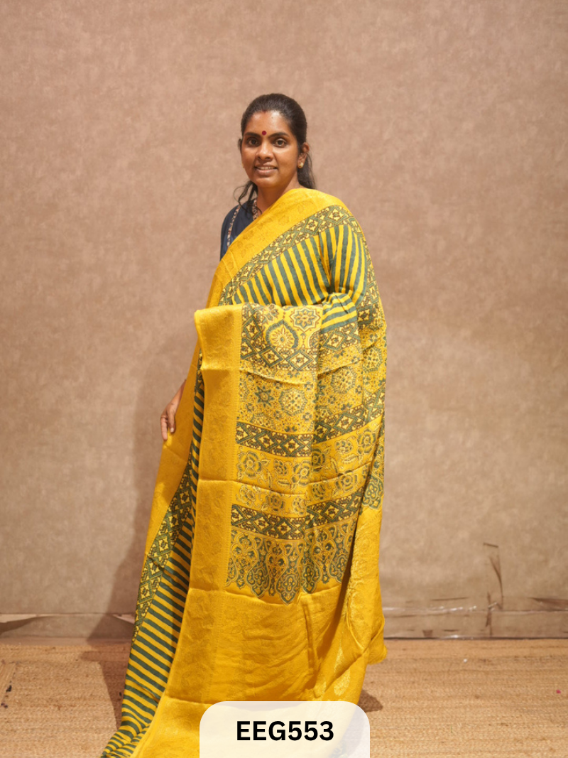 AJRAKH DOLA SILK SAREE