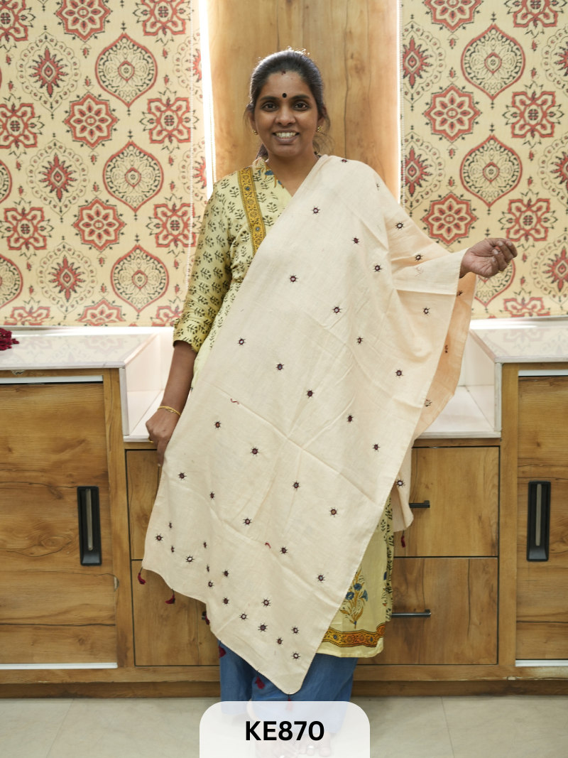 KALA COTTON MIRROR WORK STOLE