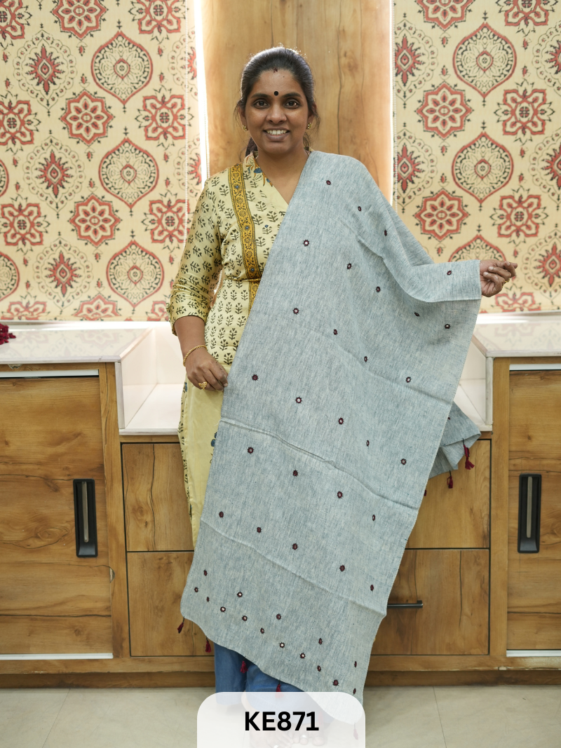 KALA COTTON MIRROR WORK STOLE