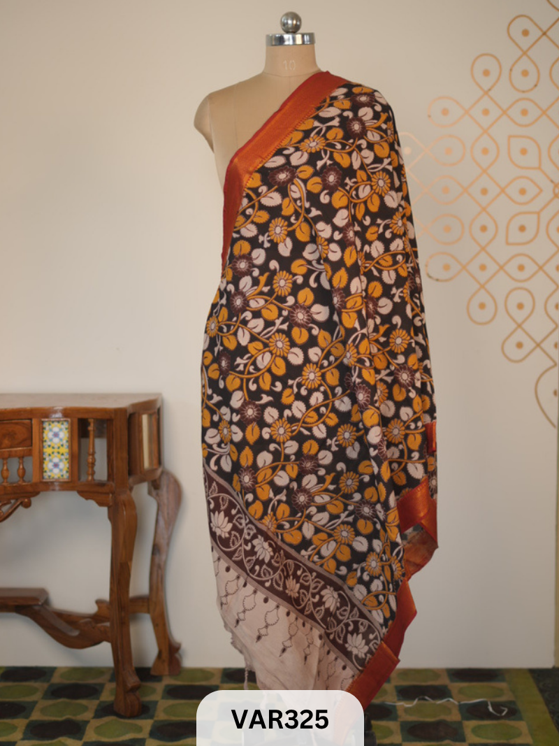 KALAMKARI CHENNURI SILK DUPPATTA