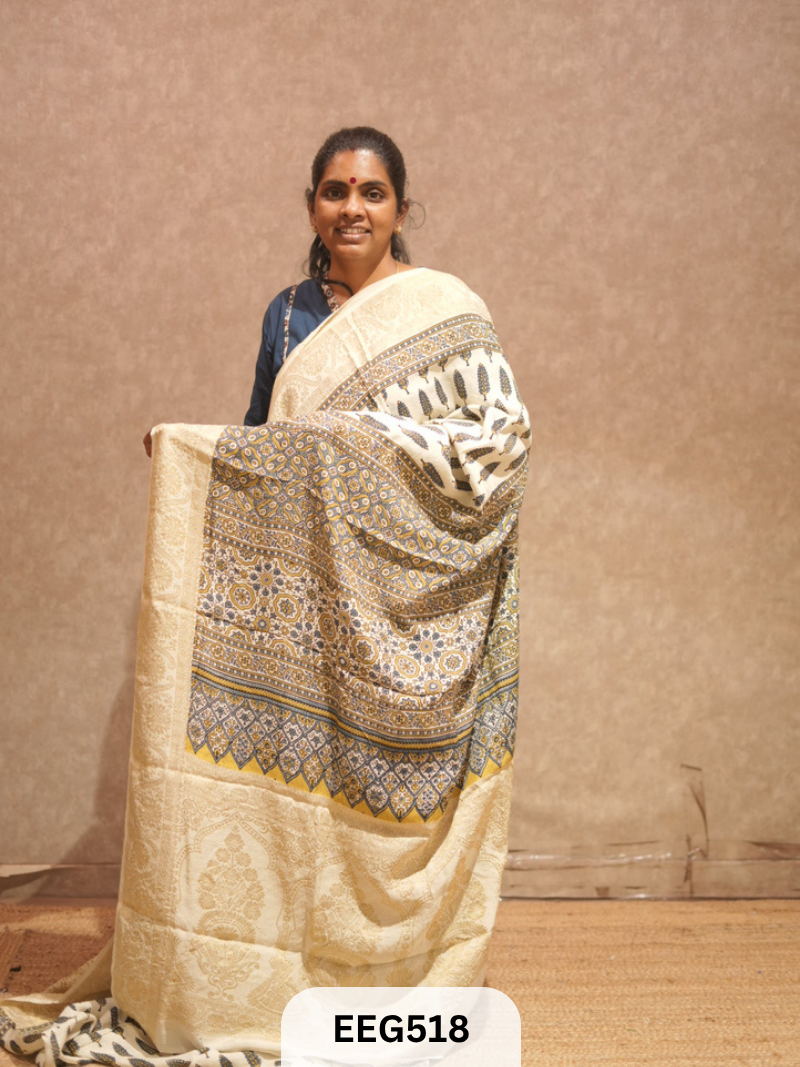 AJRAKH DOLA SILK SAREE