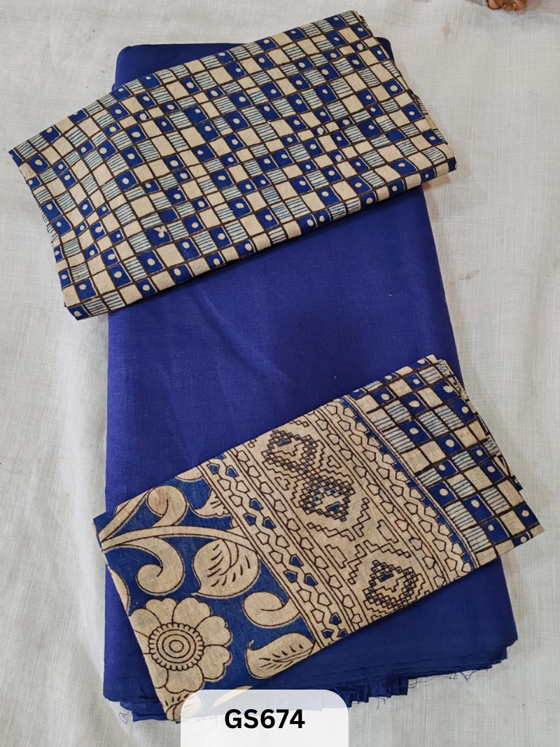 Kalamkari Handblock Salwar Suit 3 pcs Saree Story with Shanmuga Priya