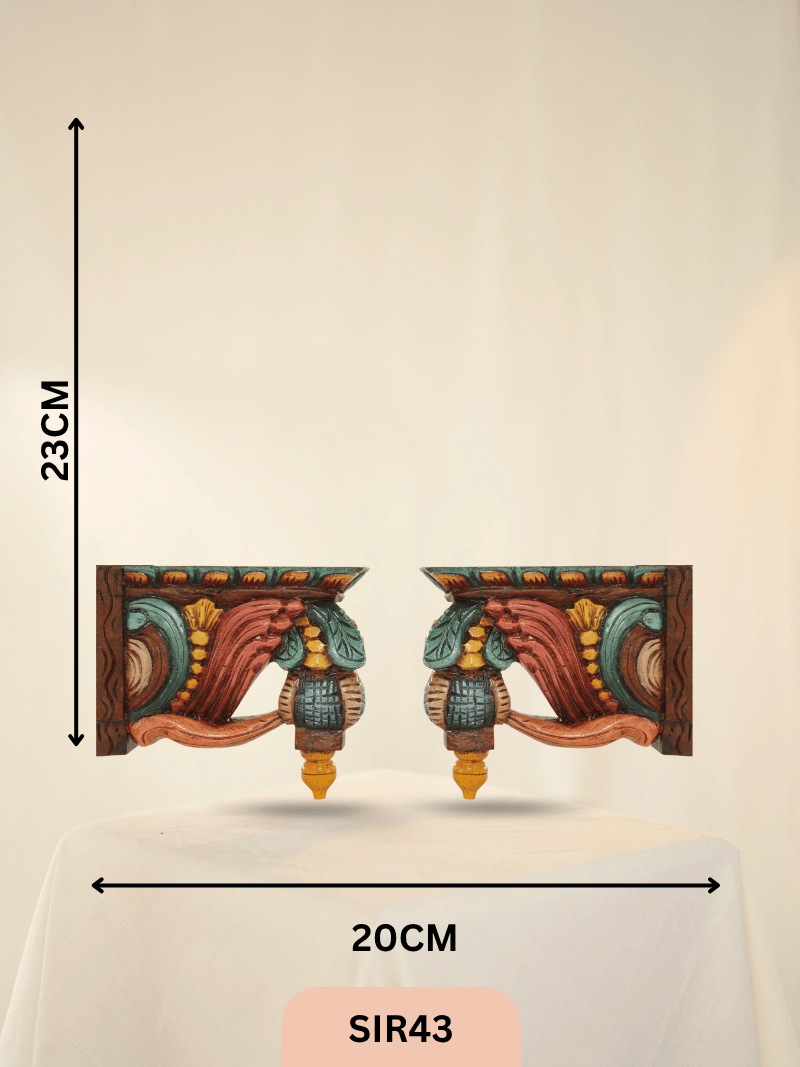 WOODEN JACKFRUIT BRACKETS DECOR - Height 9" INCH, WIDTH 8"INCH
