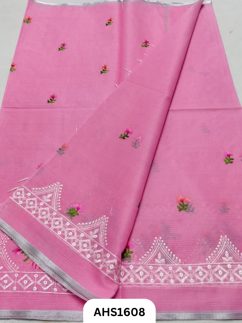 Kota Cotton Embroidery Work Saree with Blouse