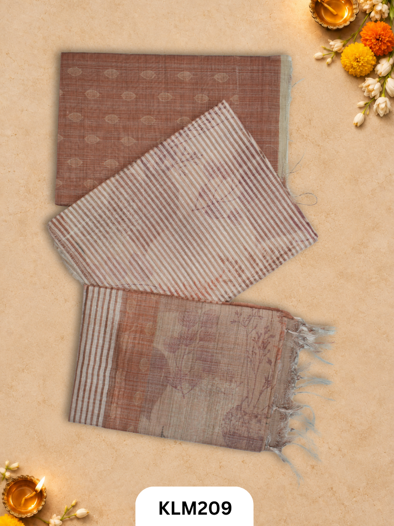 Semi Tussar Salwar Unstitched 3Pc Set