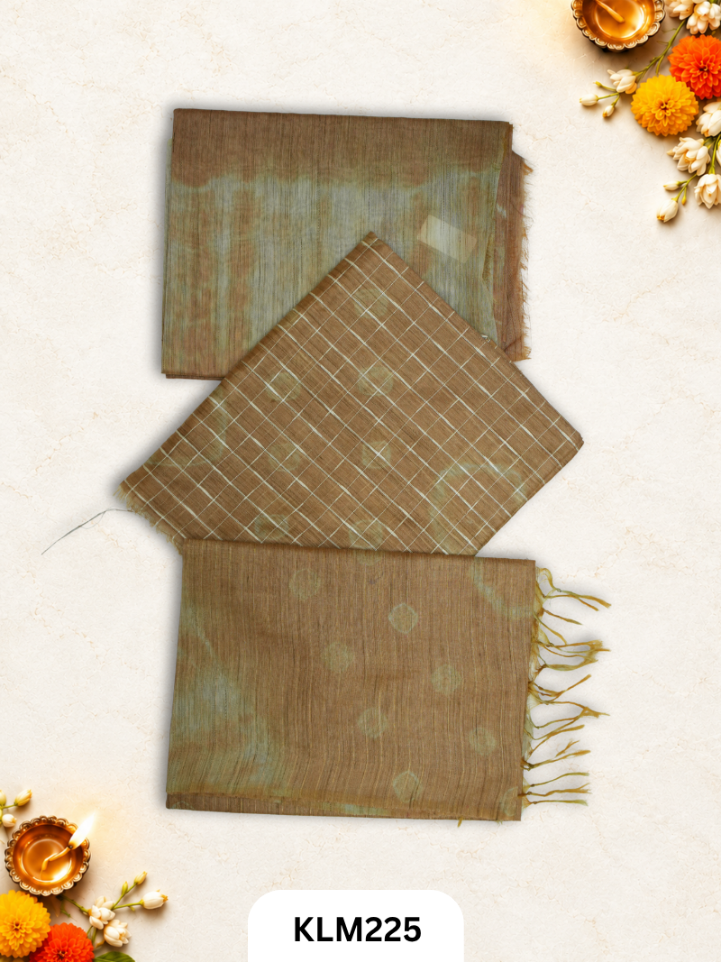 Semi Tussar Salwar Unstitched 3Pc Set