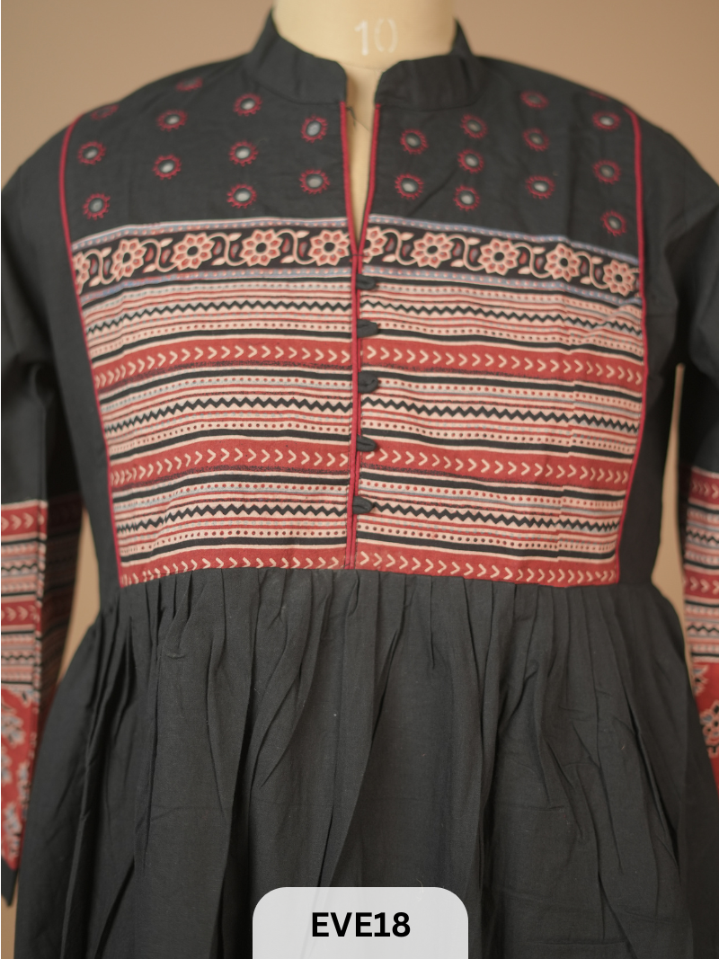 PURE COTTON KURTI WITH MIRROR WORK