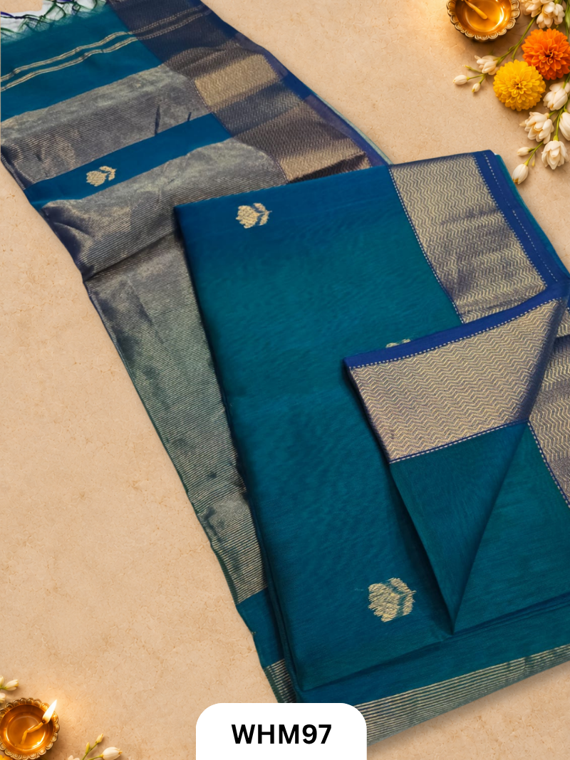 Maheshwari handloom Lotus butta sarees