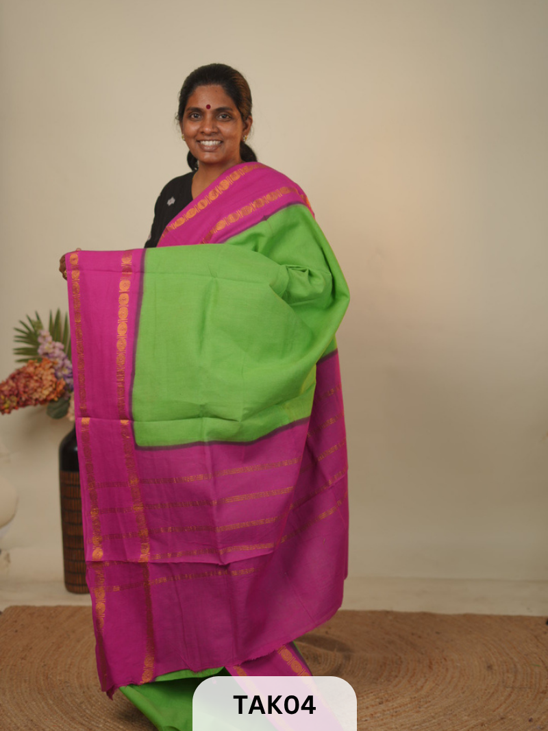 SUNGIDI HAND DRY - AUTHETIC MADURAI SUNGIDI HAND DYE SAREE