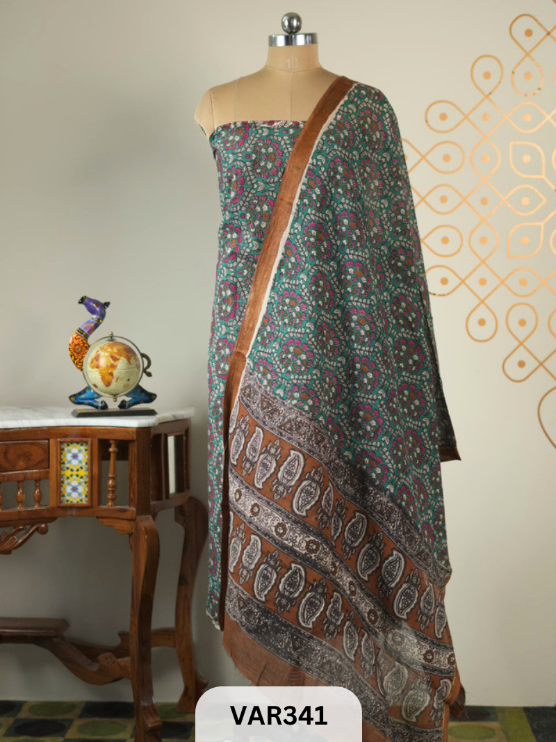KALAMKARI COTTON-2 PCS-TOP & DUPPATA