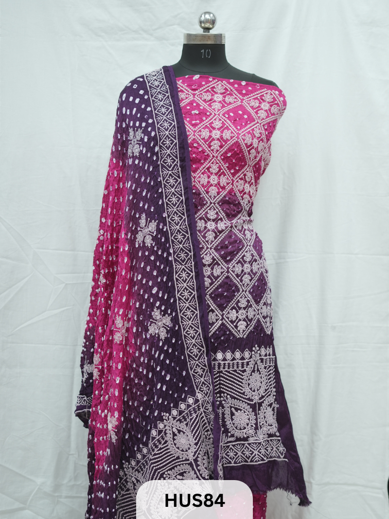 LUCKNOWI CHIKANKARI -3 PCS SALWAR SUIT - MODAL