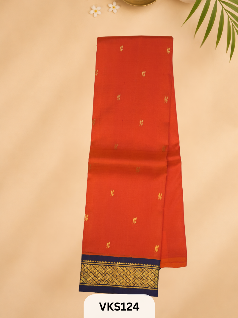 PURE KANCHIPURAM SILK SAREE WITH ONE SIDE BORDER