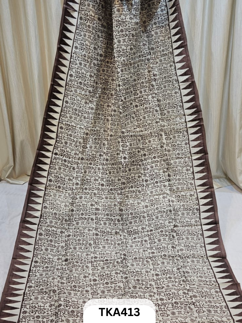 Murshidabad Silk Hand Painted Saree