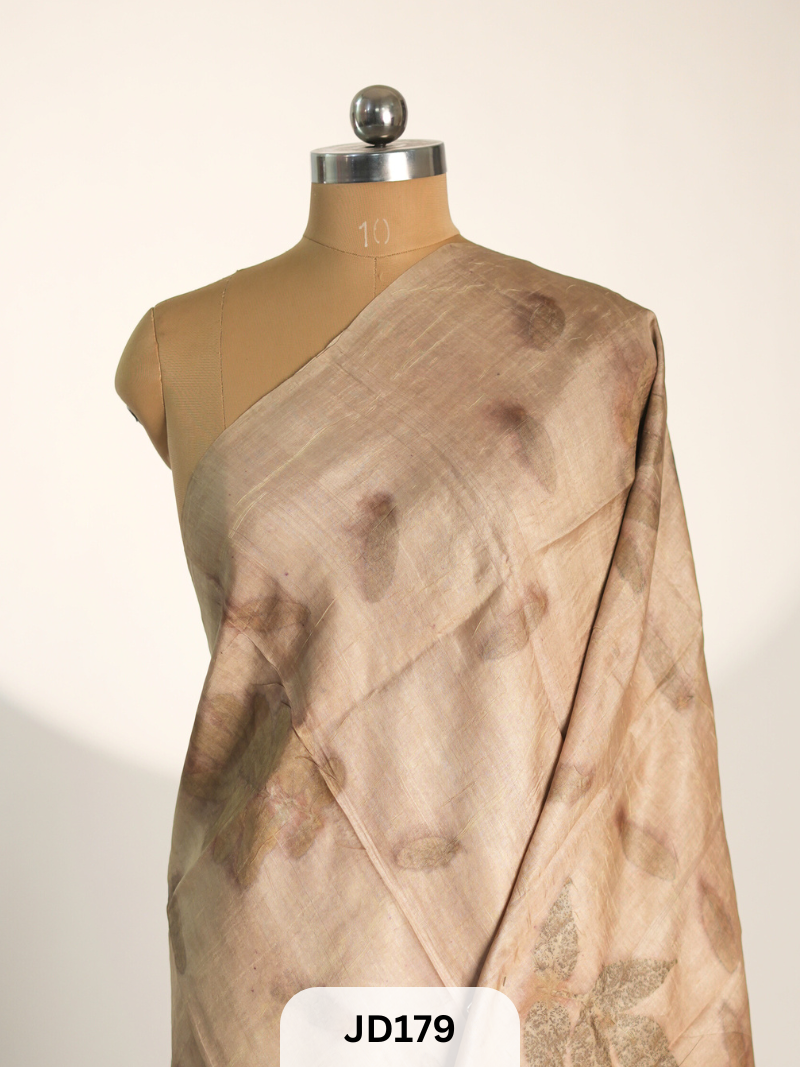 PURE RAW SILK SAREE | ECO PRINT