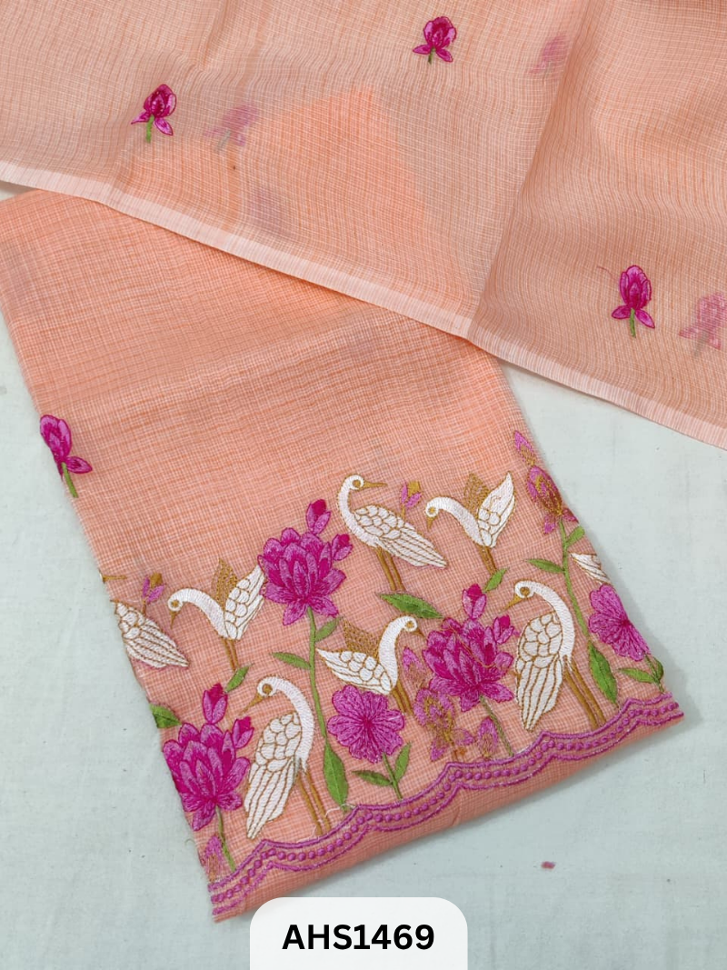Soft Kota Embroidery Work Dress Material Top & Dupatta