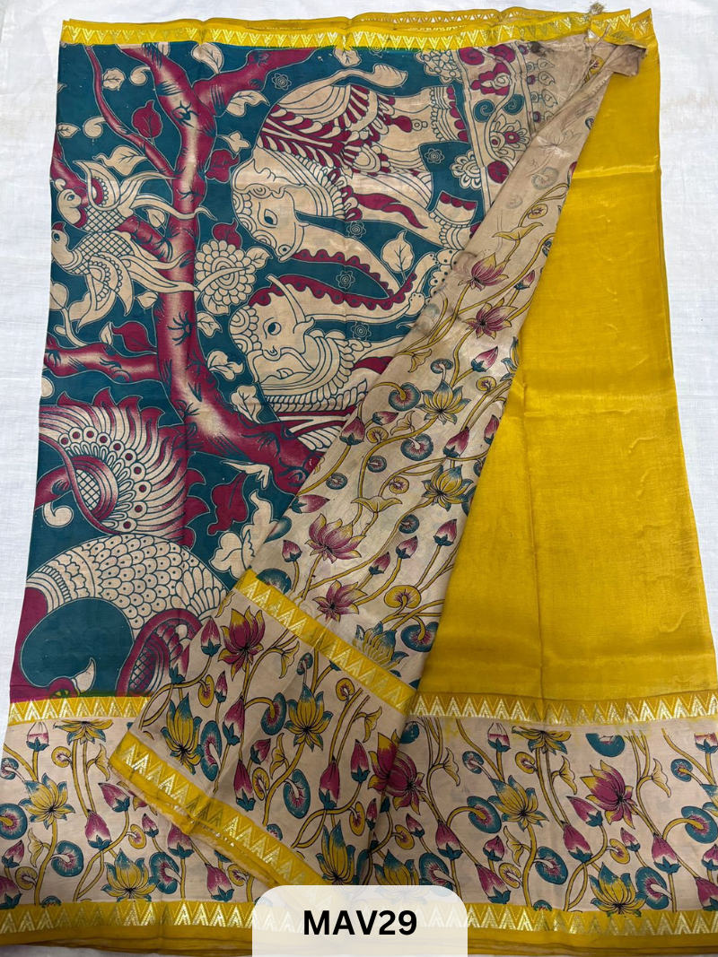 MANGALAGIRI SILK WITH KALAMKARI FUSION