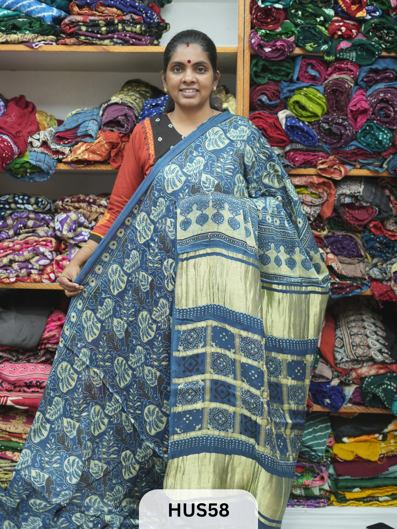 VISCOSE AJRAKH WITH GHARCHOLA PALLU