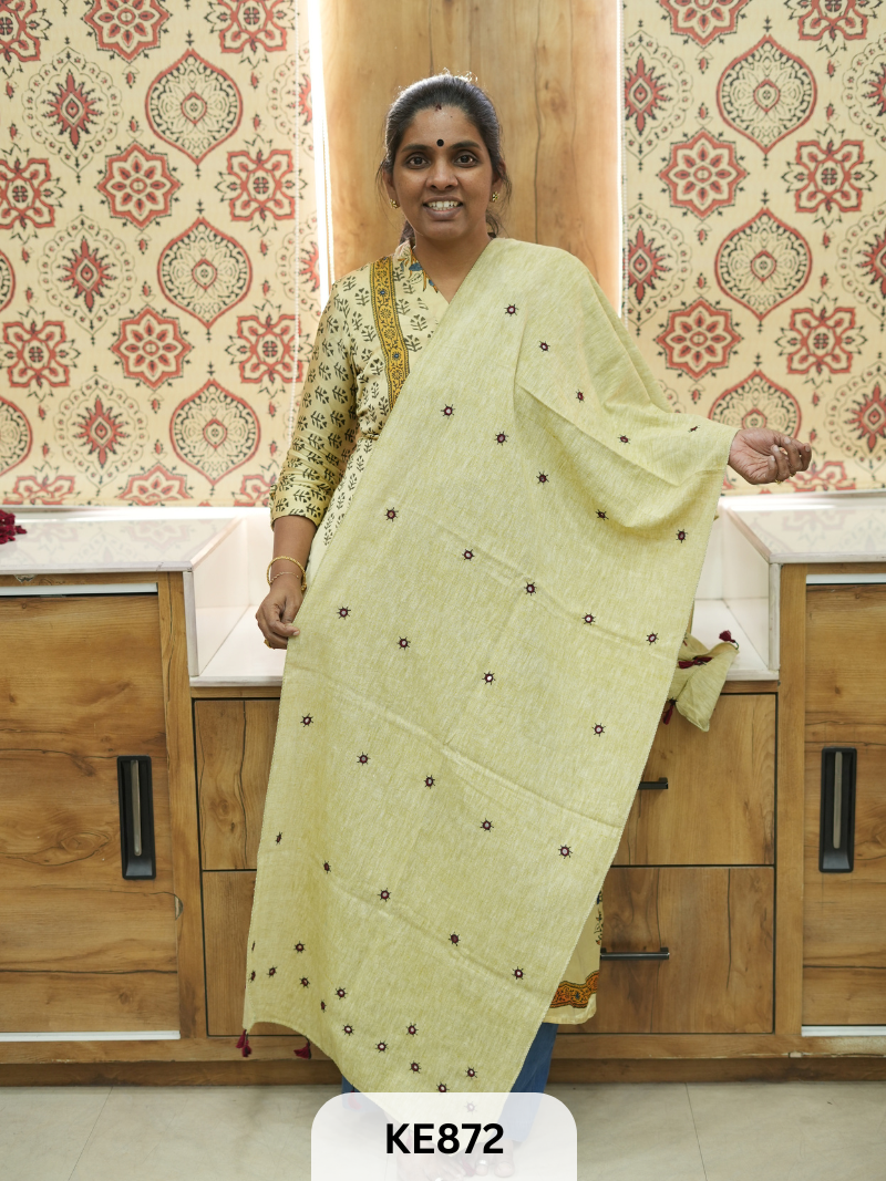 KALA COTTON MIRROR WORK STOLE