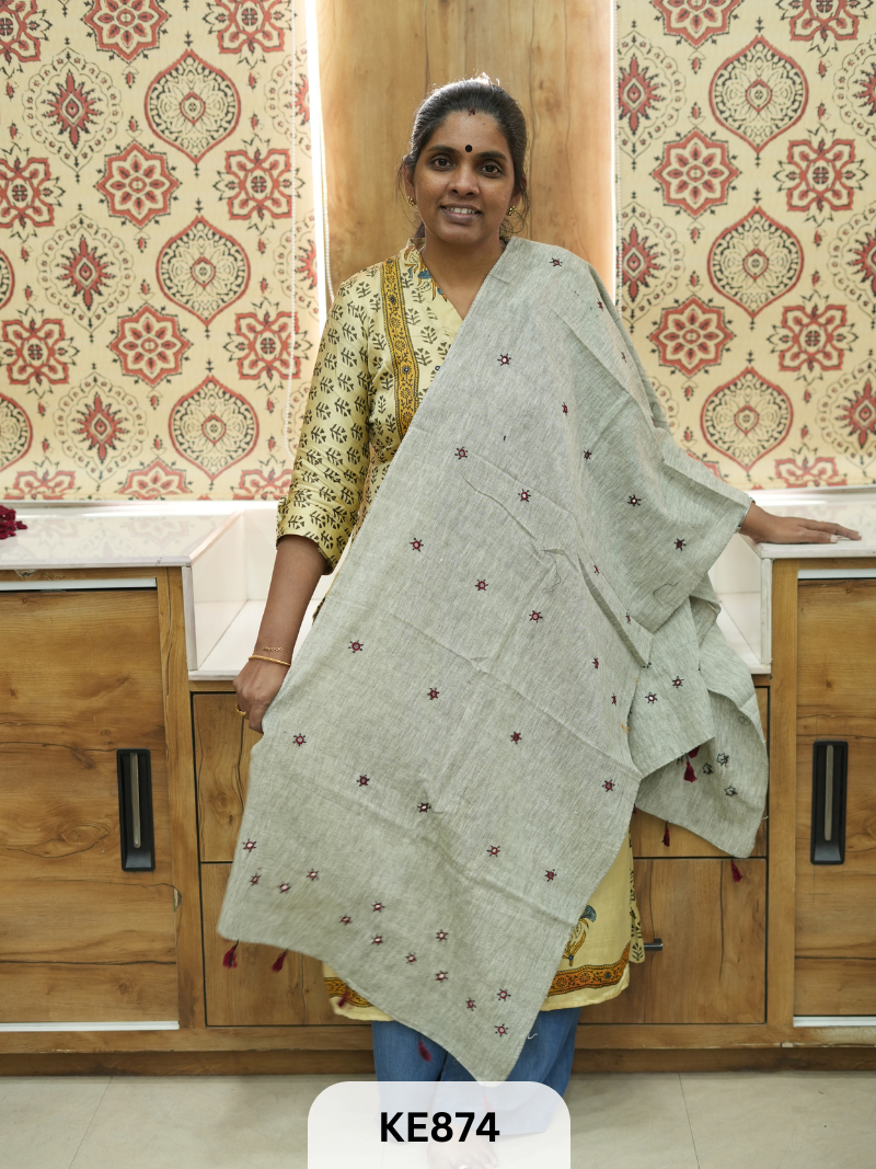 KALA COTTON MIRROR WORK STOLE