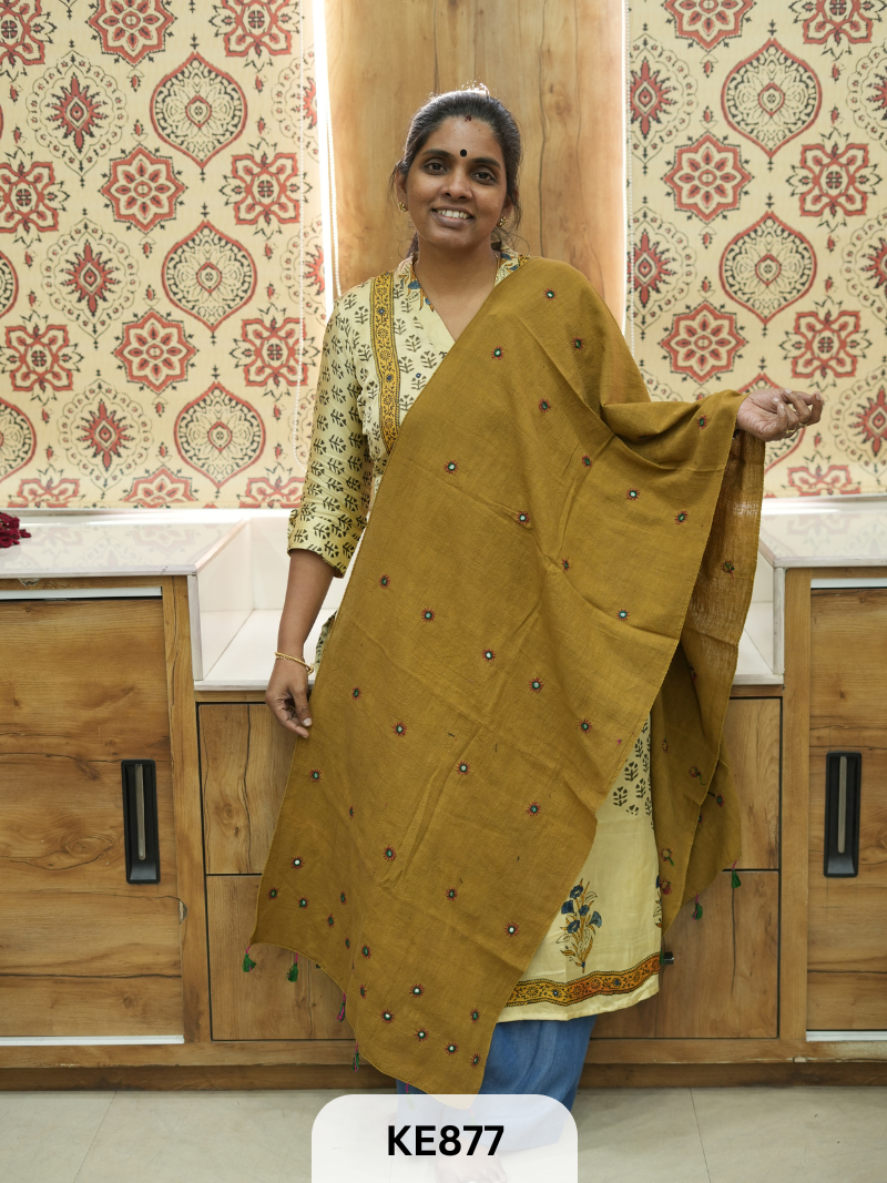 KALA COTTON MIRROR WORK STOLE