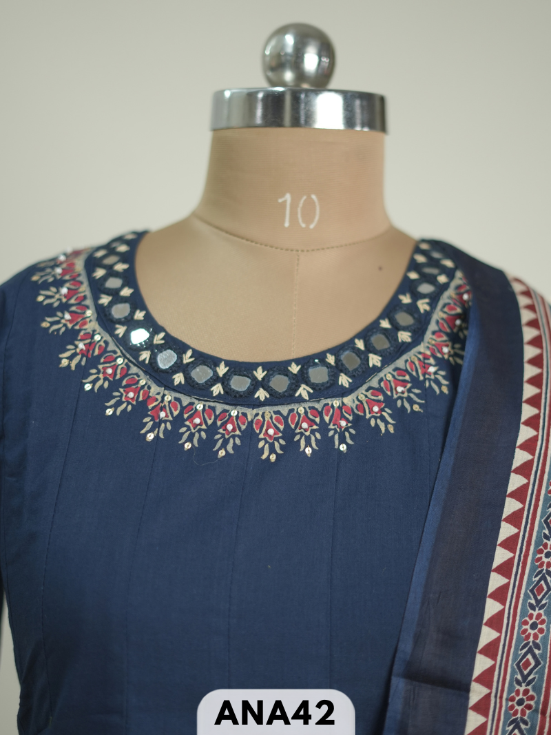 Premium south cotton fusion 3 pcs salwar set