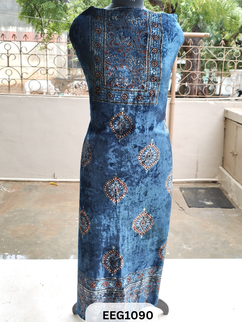 VELVET AJRAKH PRINTED TOP-2.4 MTR