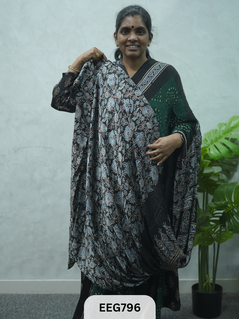 MODAL AJRAKH BANDHEJ SAREE