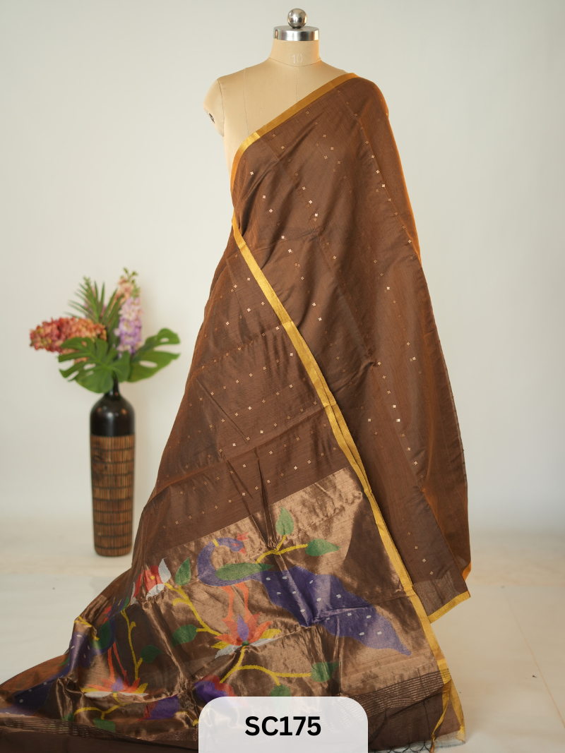 MUSLIN WEAVE PAITHANI JAMDHANI PALLU