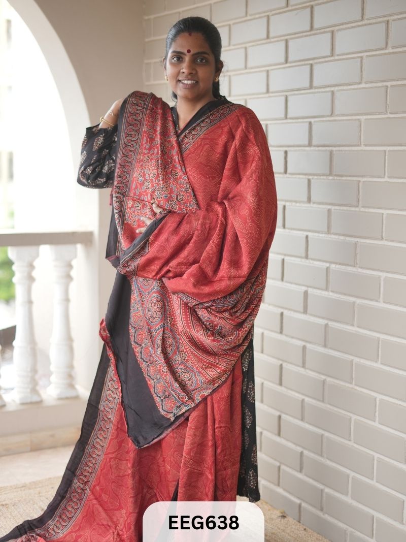 AJRAKH MODAL SAREE - JACKPOT