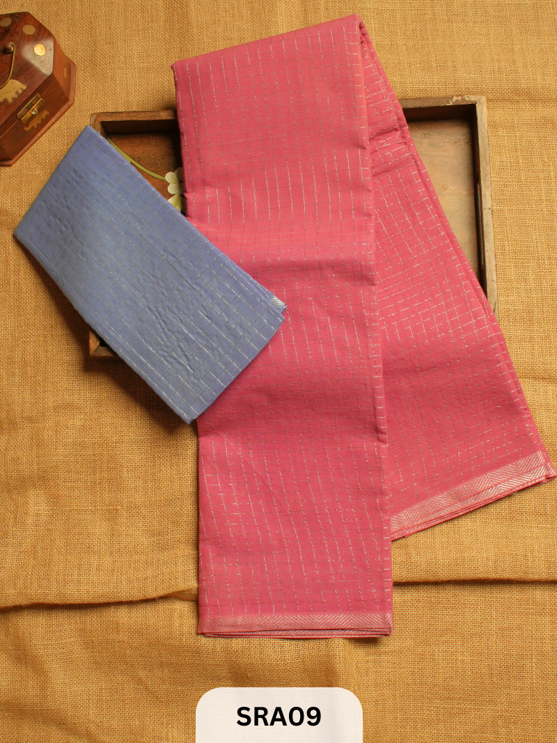 SUNGUDI COTTON SAREE WITH BLOUSE