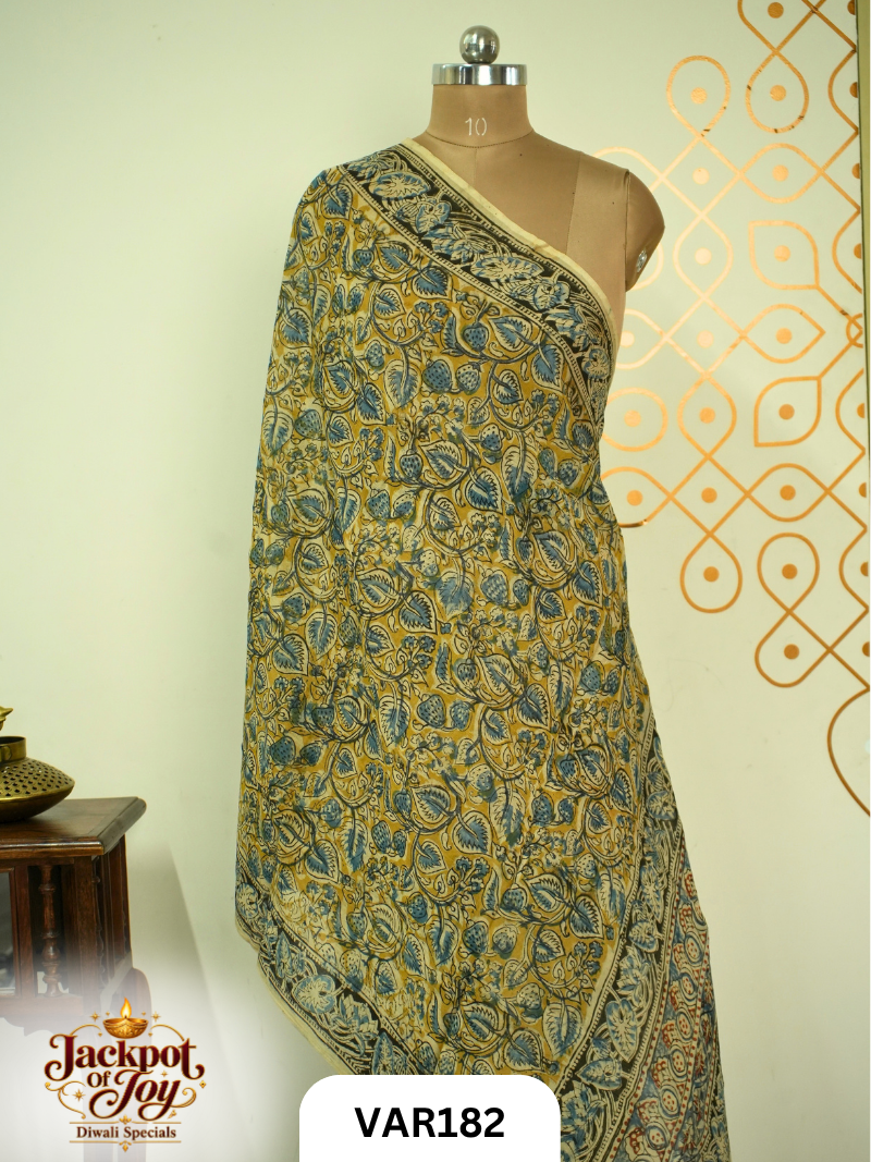 Pure Handblock Kalamkari Duppata