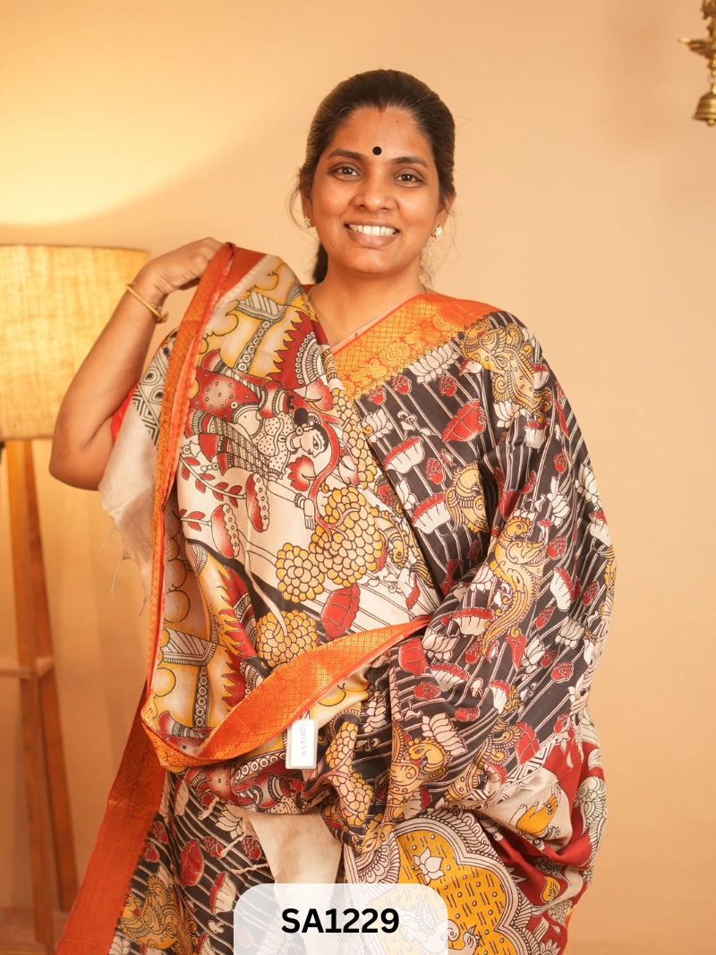 Kalamkari Chennuri Silk saree