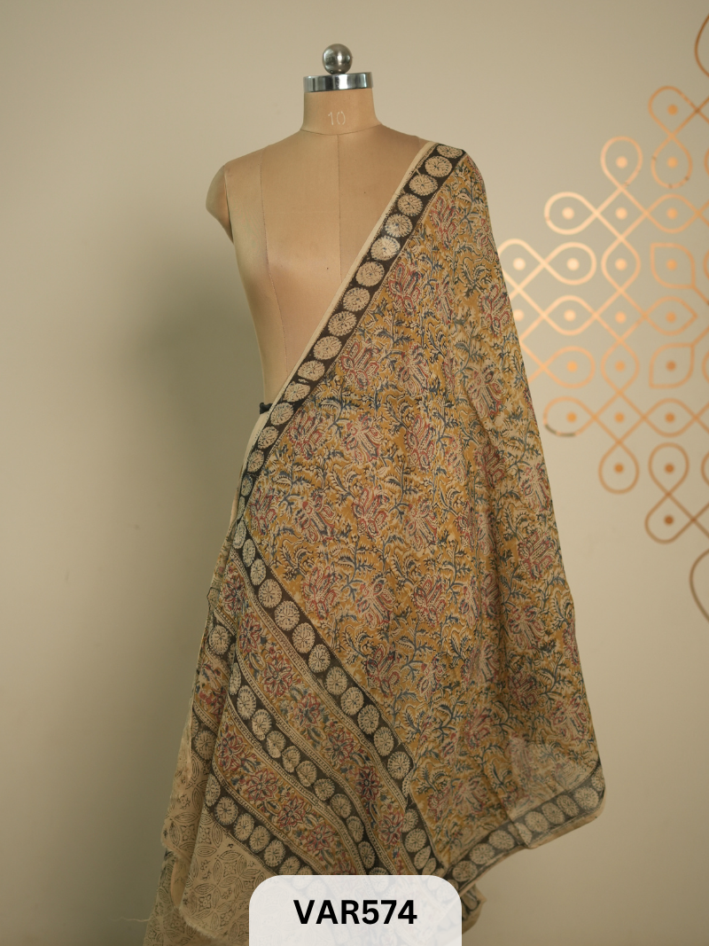 kalamkari cotton border duppatta + shipping