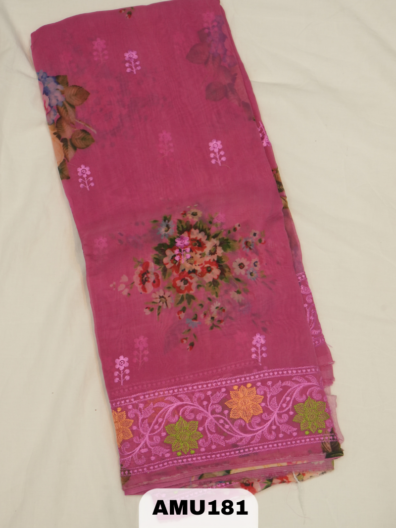 BANARAS RUSSIAN SILK SAREE WITH PRINTED