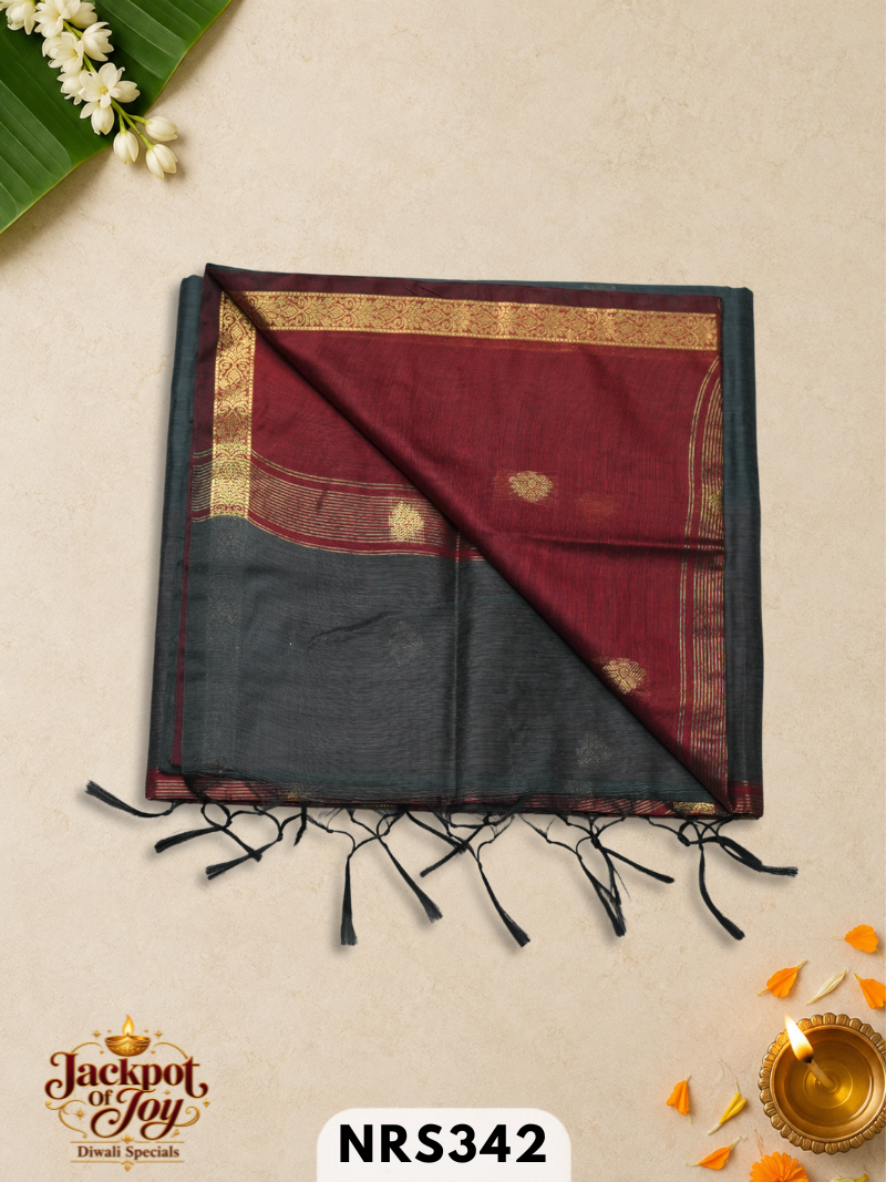 chanderi inspired maheswari saree