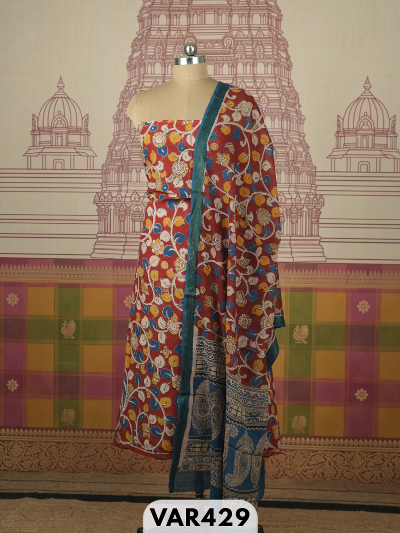 KALAMKARI 2 PCS SALWAR SUIT- top2.5 mtr and duppatta