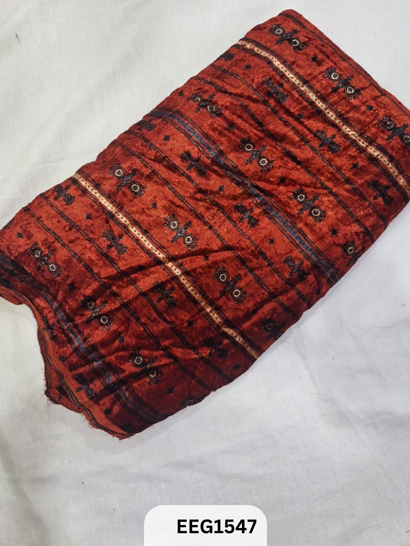 VELVET AJRAKH PRINT FABRIC-1MTR