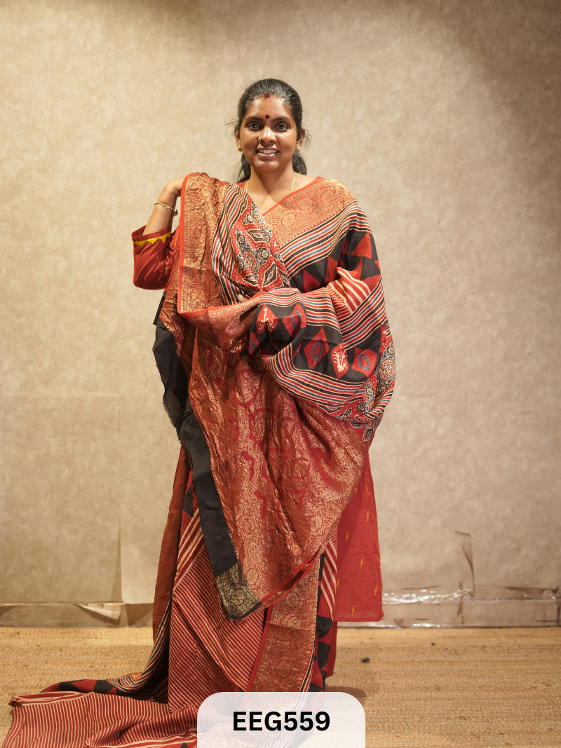 AJRAKH DOLA SILK SAREE