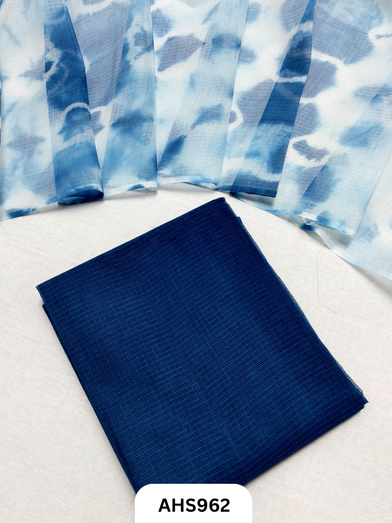 Pure Kota Cotton Shibori Print Dress Material Top & Dupatta 2.5mtr