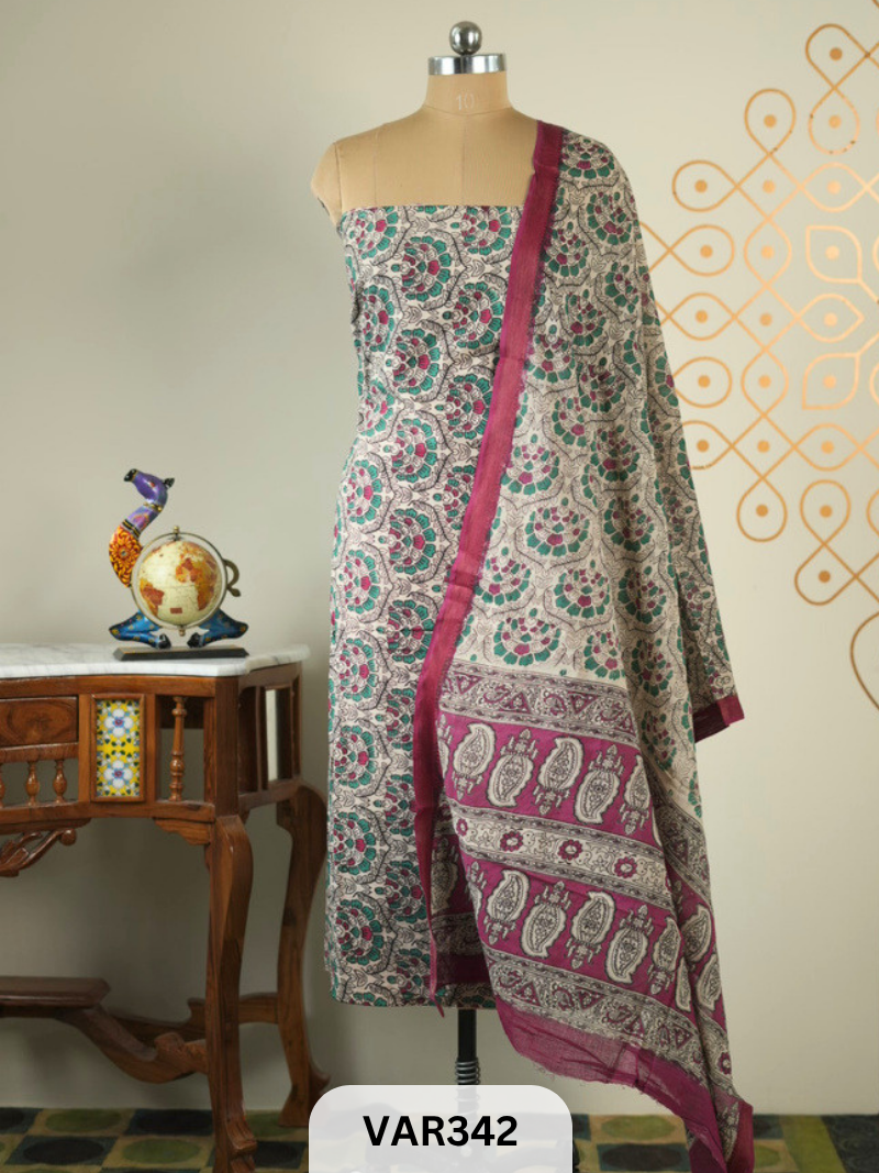 KALAMKARI COTTON-2 PCS-TOP & DUPPATA
